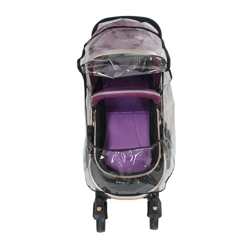 Vista 7 de Funda de lluvia para cochecito, protector universal de viaje, transparente, protege de la lluvia, sol, polvo y nieve