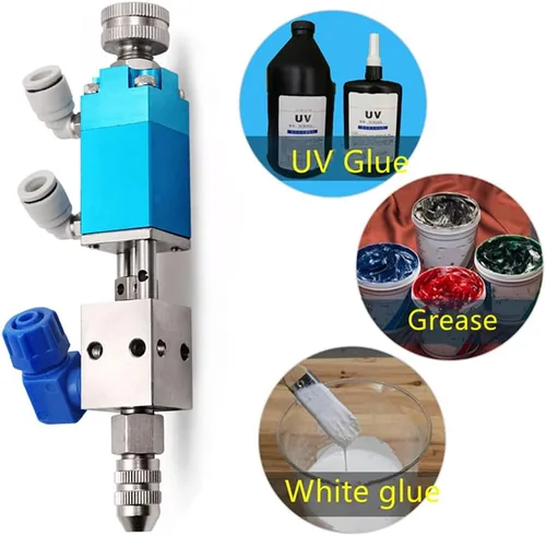 Vista 4 de Válvula dispensadora de pegamento de válvula dispensadora de dedal neumática de precisión 0.0 fl oz