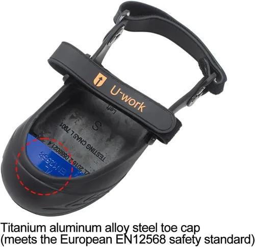 Vista 3 de VIDAYA Cubiertas de seguridad con puntera de acero, cubiertas de zapatos de puntera de acero de aleación de titanio y aluminio, cubiertas de puntera