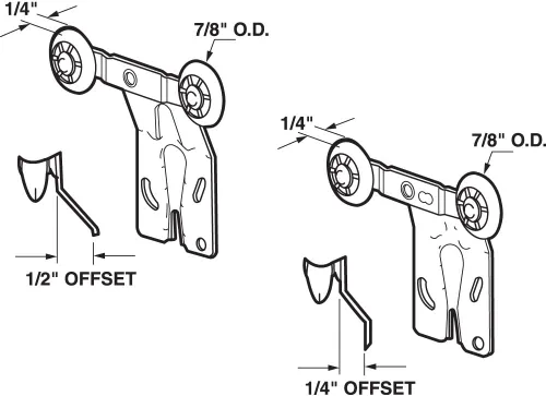 Vista 2 de Prime-Line N 7540 Kit de rodillos tándem para puerta corredera de armario (2 pares)