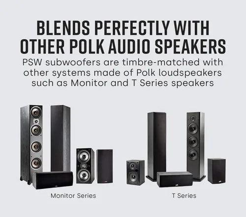 Vista 6 de Polk Audio PSW10 - Subwoofer amplificado de 10 pulgadas para audio doméstico - Tecnología Power Port, hasta 100 vatios, graves potentes en diseño