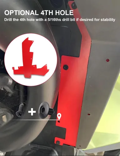 Vista 4 de Chelhead Red Pro XP - Bloqueo de pozo de rueda interior, guardabarros traseros compatible con Polaris RZR Turbo R, Pro XP 2020 2021 2022 2023