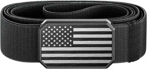 Vista 28 de Groove Life - Cinturón de nailon elástico para hombre con hebilla magnética de aluminio