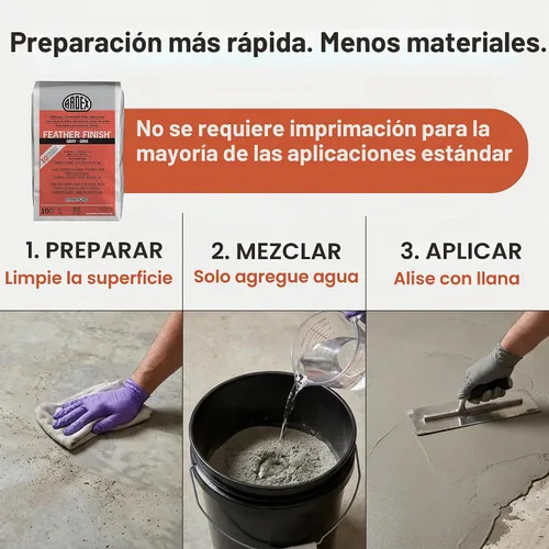 Vista 5 de Ardex Feather acabado secado automático Cemento Base Gris Pack de 4 bolsas 10 libras