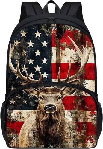 Vista 7 de American Flag Fire Galaxy Pattern Kids Backpack for Boys Girls Elementary Students Bookbag Middle School Bag Lightweight Children Travel Bag