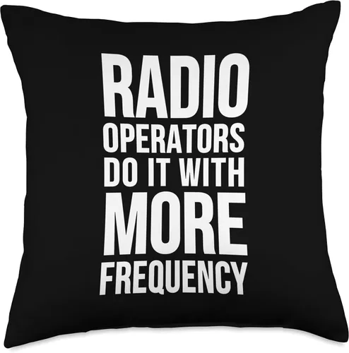 Vista 4 de Radio Operators Do It With More Frequency - Funny Throw Pillow