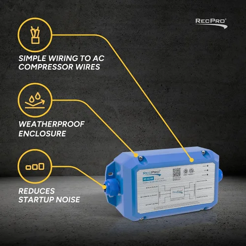 Vista 3 de RecPro RV AC Soft Starter Reduce el arranque de corriente en un 75% Arranque silencioso Indicadores de falla LED Resistente al clima IP65