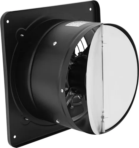 Vista 3 de Ventilador de escape de garaje de 10 pulgadas montado en la pared, ventilador de pared de 1000 CFM con amortiguador de corrientes de aire
