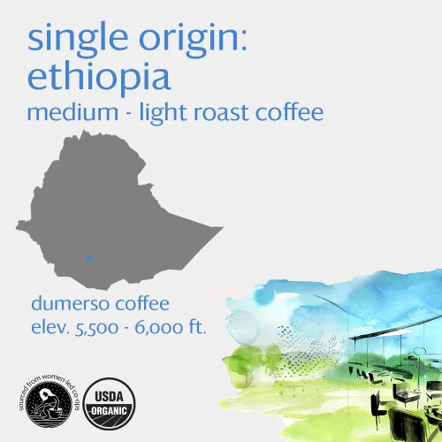 Vista 4 de Grace Farms, Café orgánico de grano entero, tostado medio ligero de Etiopía de origen único, bolsa de 12 onzas, 1 unidad Notas de avena tostada
