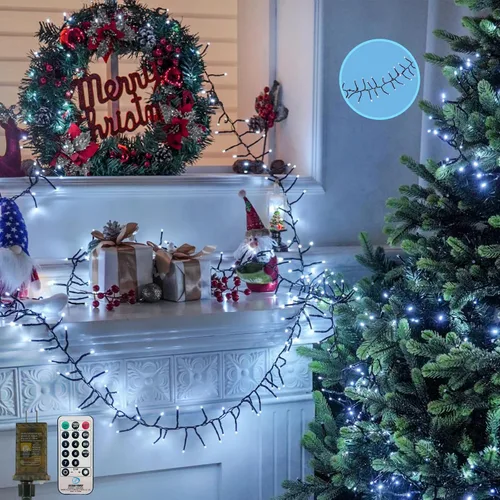 Vista 16 de Cadena de luces de Navidad conectables de 42 pies con 100 luces LED