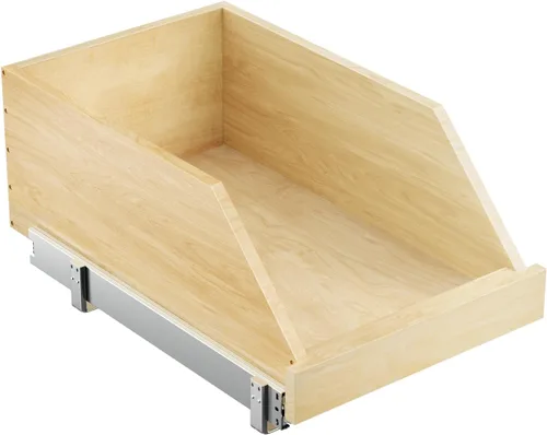 Vista 15 de LOVMOR Organizador de gabinete extraíble con cajón alto de 19.5 pulgadas de ancho x 21 pulgadas de profundidad, estantes deslizantes de madera