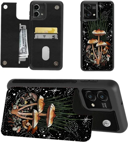 Vista 13 de Funda tipo cartera para Moto G Stylus 5G 2023 con soporte para tarjetas, bloqueo RFID, piel sintética, función atril, cierre magnético, funda