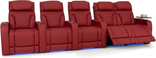 Vista 30 de Seatcraft Luminis 365 - Asiento de cine en casa (fila de 2 biplazas), color carmesí