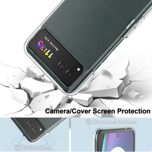 Vista 4 de Feitenn Funda para Moto Razr 2023, delgada y rígida de policarbonato a prueba de golpes, protector de pantalla flexible interior, película