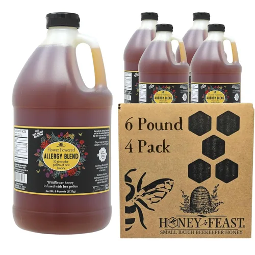 Vista 9 de HONEY FEAST 6 Libras de Miel en Granel Mezcla para Alergias - Vast American, Elaborada en Florida, Cruda y Sin Filtrar, Alto Contenido de Polen