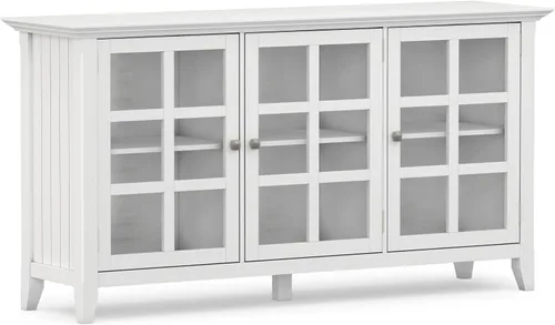 Vista 22 de SIMPLIHOME Acadian - Armario de madera maciza de 36" de ancho, color negro
