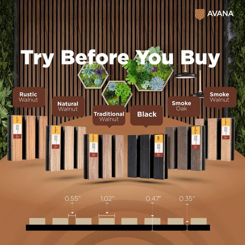 Vista 4 de Paquete de Muestras de Color de Paneles de Pared Acústicos Avana - Paneles de Madera Premium para Decoración de Paredes - Insonorización