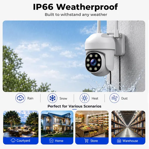 Vista 7 de Camcamp WiFi Pro Camaras de Seguridad para Casa Inalambricas Exterior IP66 1 camera