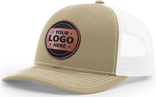Vista 38 de Sombrero de parche de cuero de camionero personalizado grabado con láser