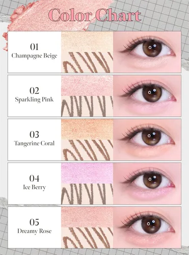 Vista 7 de CORALHAZE Idol AEGYO-SAL Maker 01 Champagne Beige, resaltador 2 en 1 para debajo de los ojos y delineador de contorno para ojos brillantes