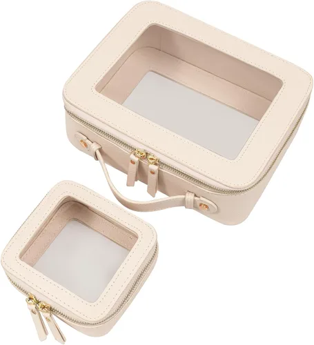 Vista 18 de LETGO Bolsas de Maquillaje Transparentes, Bolsa de Aseo Aprobada por la TSA con Cierre, Organizador de Maquillaje Transparente de Gran Capacidad