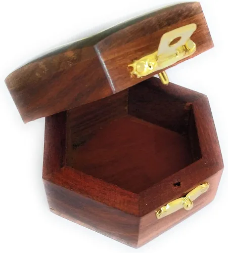 Vista 3 de UP24INTO7 Joyero pequeño redondo hecho a mano, mini organizador de viaje, estuche de almacenamiento portátil para anillos, aretes, ideas de regalos
