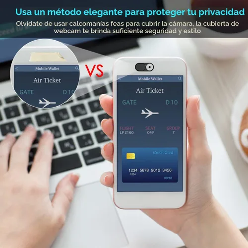Vista 5 de Funda para cámara web de 0.027 pulgadas, ultra fina, para MacBook Pro, iMac, portátil, PC, iPad, iPhone, Smartphone, Proteja su privacidad visual