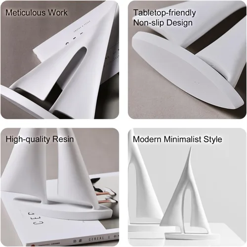 Vista 7 de Escultura moderna para decoración del hogar, decoración de velero, estatua abstracta de esculturas y estatuas de arte de resina, regalos de barco