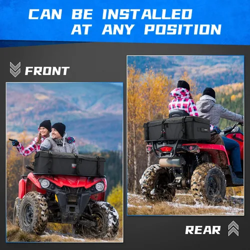 Vista 8 de KEMIMOTO Bolsa de equipo ATV para estante delantero y trasero, bolsas de almacenamiento ATV resistentes al agua, ajustable, enfriador adicional