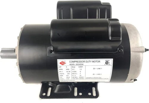 Vista 8 de 2 HP SPL 3450 RPM, 56 marcos, 120/240 V, 15/7.5 amperios, eje de 5/8", motor de compresor de aire NEMA monofásico - EM-02
