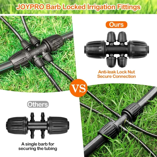 Vista 6 de 12 piezas de accesorios de riego por goteo para tubo de 1/2 pulgada a 1/4 pulgadas, camiseta reductora de tubería de 1/2 a 1/4 pulgadas, línea