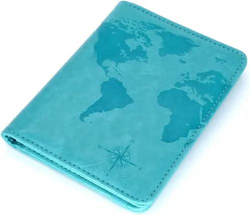 Vista 26 de Kandouren - Funda para pasaporte con bloqueo RFID, cartera para pasaporte para hombres y mujeres, el mejor regalo para viajeros, tarjetas de crédito