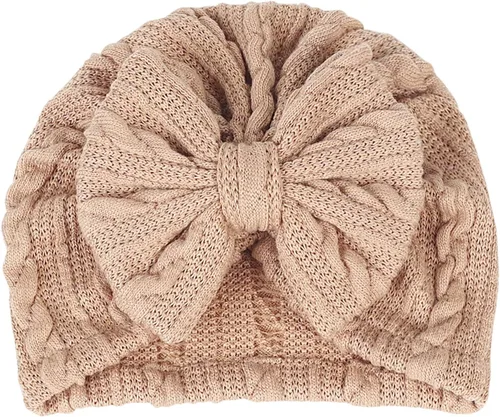 Vista 47 de Gorro de punto para bebé con lazos lindos turbante para envolver el sombrero (MZ6)