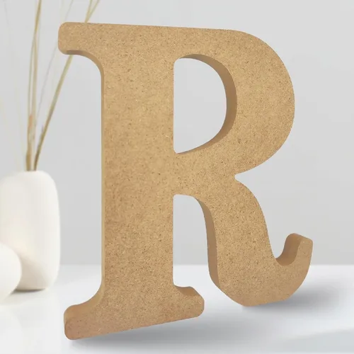 Vista 8 de AOCEAN Letras de madera diseñables de 8 pulgadas, letras de madera sin terminar para decoración de pared, letras decorativas de pie, rebanadas