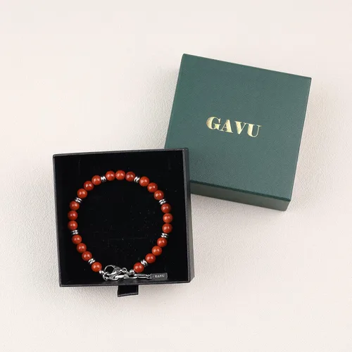 Vista 6 de GAVU Pulsera de cuentas de acero inoxidable para hombre