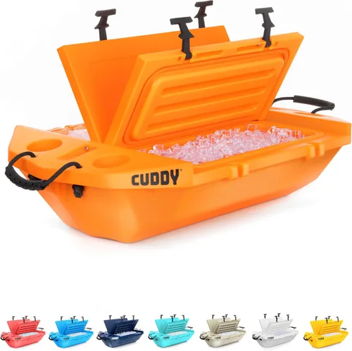 Vista 9 de CUDDY - Enfriador flotante y recipiente de almacenamiento en seco para tierra y agua, 40 cuartos de galón, ideal para río, playa, kayak, piscina