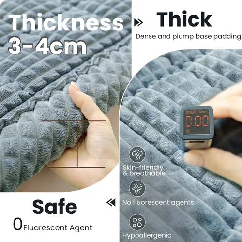Vista 3 de Funda para sofá para perros lavable, fundas para sofá para mascotas antideslizantes para sofá, manta para sofá de perro peluda para protector de Gris