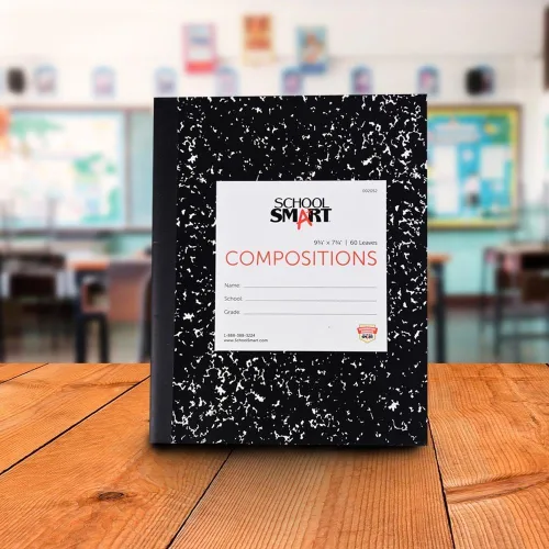 Vista 5 de School Smart Libro de composición a rayas de cubierta flexible, 60 hojas, 9-3/4 x 7-1/2 pulgadas
