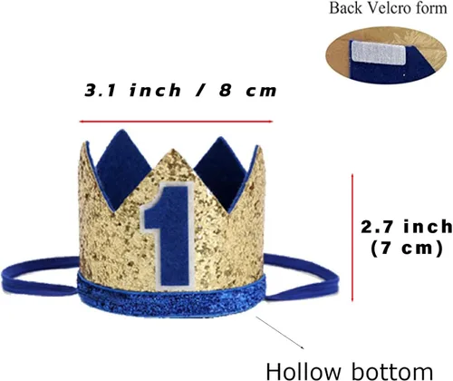 Vista 4 de WELROG Conjunto dorado brillante con tirantes para el primer cumpleaños de los niños