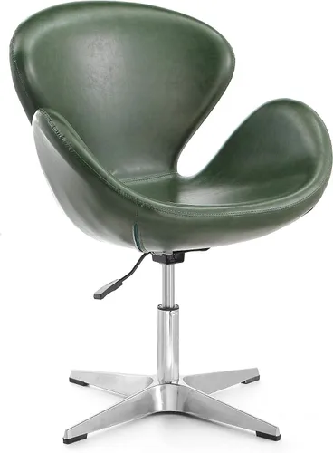 Vista 15 de Manhattan Comfort Raspberry - Silla giratoria ajustable con giro de 360°, base de cromo pulido, diseño retro moderno, asiento versátil ideal