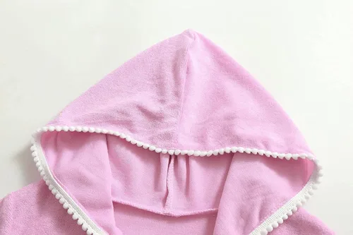 Vista 5 de Bata de baño para niñas pequeñas, con cremallera, para playa, con bolsillos, con vuelo (rosa, 3-4 años)