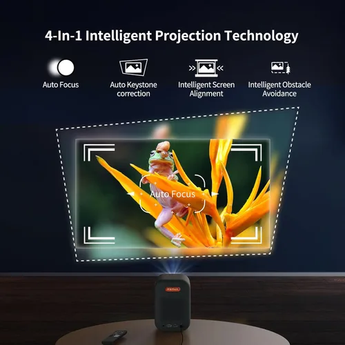 Vista 4 de Proyector inteligente Google TV, Netflix con licencia, soporte 4K, 1080P FHD Gris-oscuro