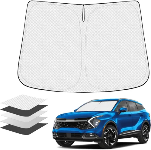 Vista 23 de KUST Parasol para parabrisas para Mazda 3 2010-2013, accesorios de ventana, parasol cubierta solar plegable, bloquea los rayos UV, mantiene