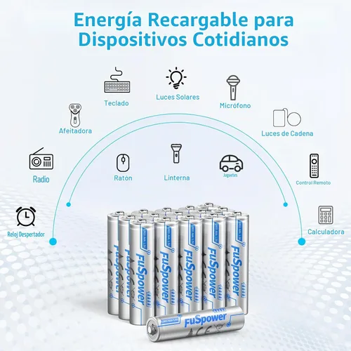 Vista 3 de Pilas alcalinas AAA de 1.5 V: baterías triple A de larga duración, paquete de 16 – Potencia de alta capacidad para teclado de ratones de control