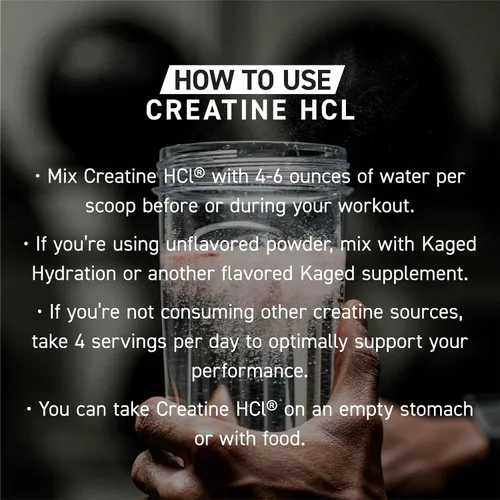 Vista 8 de Kaged Creatina HCl en polvo 7 veces más concentrada vs Mono Construcción y recuperación muscular Alta absorción Sin hinchazón Creatina