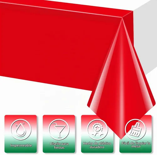 Vista 3 de Paquete de 3 manteles con bandera italiana, mantel de plástico desechable con temática italiana, mantel rectangular italiano para reuniones