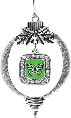 Vista 239 de Inspired Silver - Nana púrpura - Adorno de Navidad plateado - Adorno cuadrado para árbol de Navidad con circonita cúbica - Decoración colgante