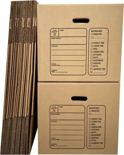 Vista 6 de Uboxes 10 cajas de mudanza medianas premium 18x18x16" caja de cartón Cajas de mudanza