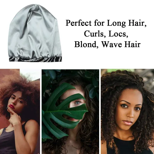 Vista 53 de Alnorm - Gorro con forro de satén y suave banda elástica para hombres y mujeres, talla única Se ajusta a la mayoría