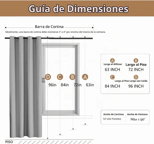 Vista 4 de YC WINRRARII Cortinas 100% opacas con ojales para dormitorio de 84 pulgadas de largo, juego de 2 paneles de cortinas de bloqueo, tratamientos